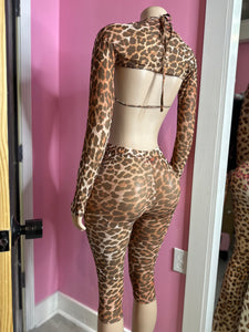 Get Back To It 3-Piece Sheer Leopard Print Set