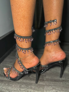 My Fantasy Embellished Around The Ankle Heel- Black