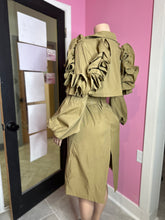 Timeless Ruffled Trench Coat- Khaki