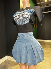 Denim Pleated Skirt