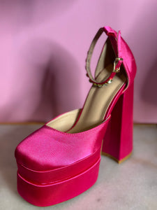 Platform Ankle Strap Heel- Pink