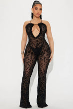 No Plans Tonight Sheer Jumpsuit- Black