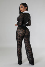 Follow My Lane Lace Jumpsuit- Black