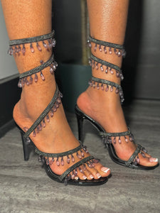 My Fantasy Embellished Around The Ankle Heel- Black