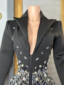 Glam Pearl Blazer Dress