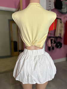 Puffer Skirt- White