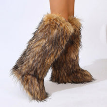 Wynter Fluffy Faux Fur Tall Boots- Brown