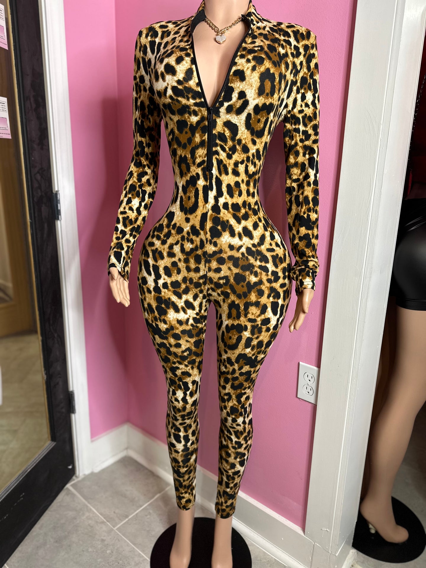 Stylish Leopard Print Catsuit