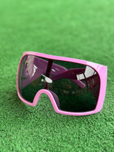 Futuristic Goggle Wrap Round Sunglasses- Pink