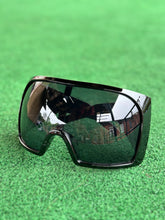 Futuristic Goggle Wrap Round Sunglasses- Black