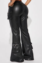 My Fav Faux Leather Flare Pants- Black