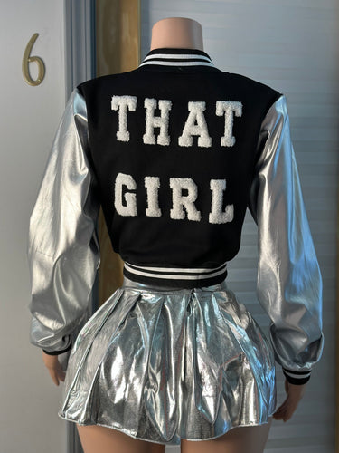 That Girl Varsity Jacket- Black