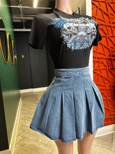 Denim Pleated Skirt