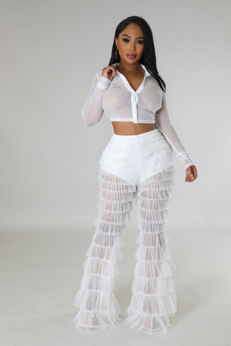 Tulle Pants- White