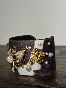 Cow Print Butterfly Bangle