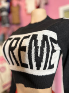 Extreme Cropped Sweater Top- Black or Red