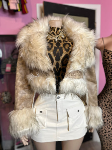 Wild Serenity Faux Fur Jacket- Ivory