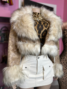 Wild Serenity Faux Fur Jacket- Ivory