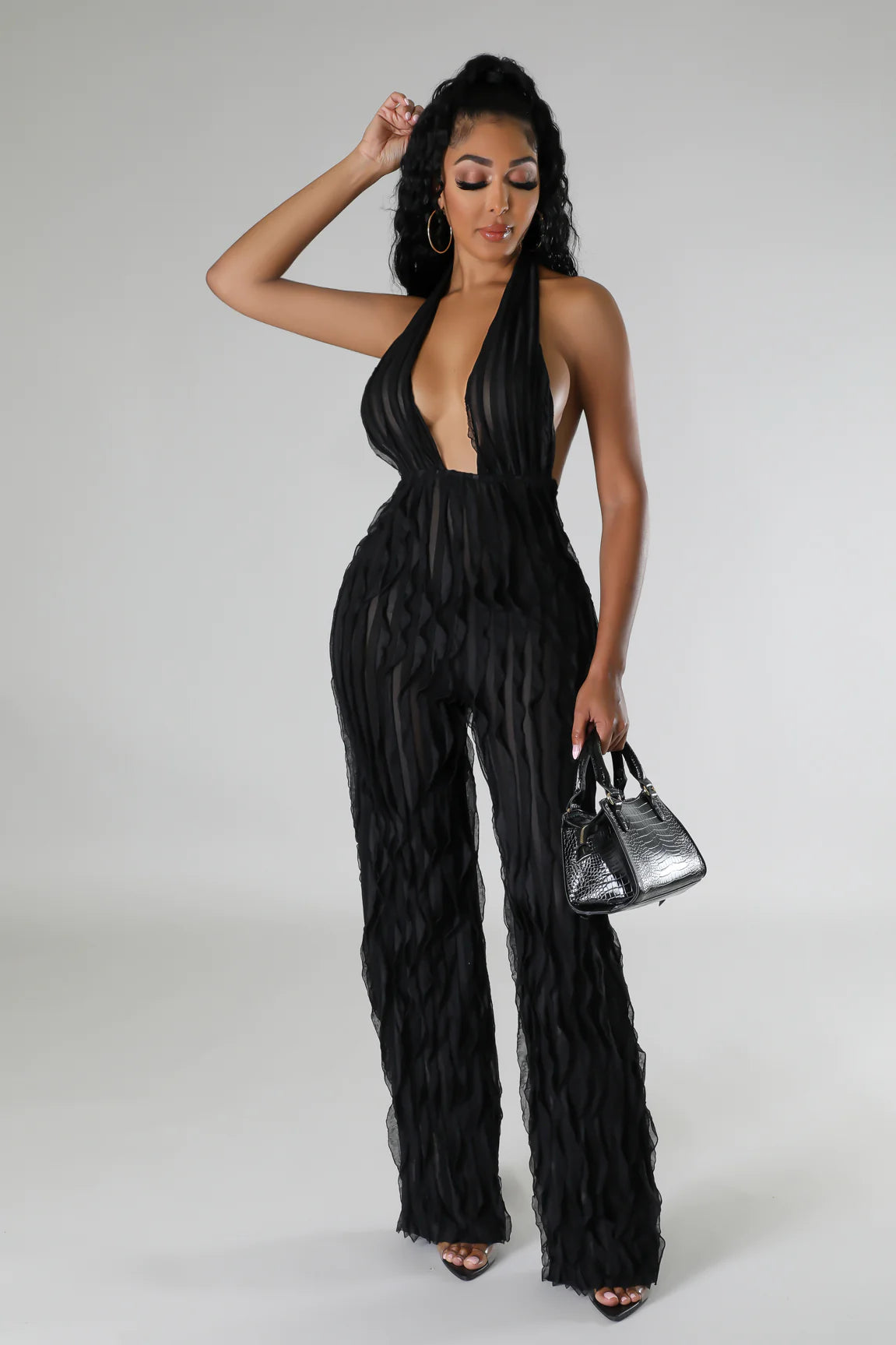 Vacation Babe Jumpsuit- Black