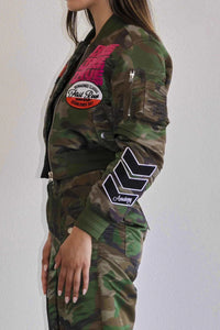 Camo Patchwork Bomber Jacket