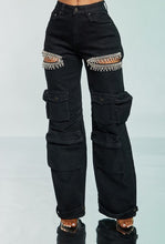 Glamorous Crystal Black Cargo Jeans