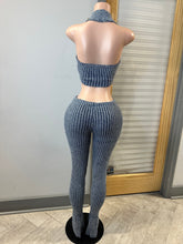 All Day Knitted Legging Set- Blue