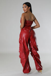 Rock With You Jumpsuit- Burgundy