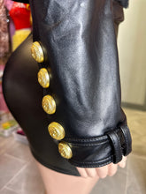 (Pre-Order 5-7 business days then ship)Chic European Style Double-Breasted Cropped Leather Jacket