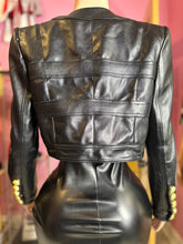 (Pre-Order 5-7 business days then ship)Chic European Style Double-Breasted Cropped Leather Jacket