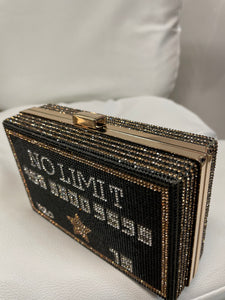 No Limit Rhinestone Clutch- Black