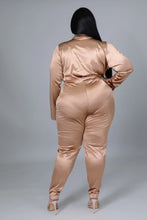 Satin Girl Pant Set-Light Mocha