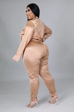 Satin Girl Pant Set-Light Mocha