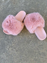 Sallie Furry Slides- Blush