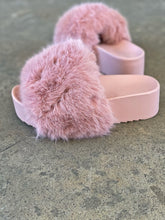 Sallie Furry Slides- Blush