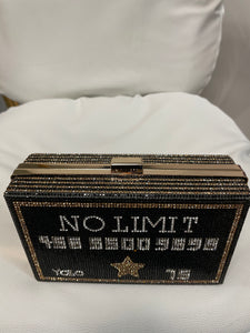 No Limit Rhinestone Clutch- Black