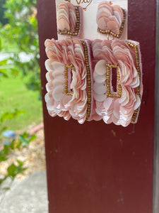 Square Shape Earring- Blush/Pink