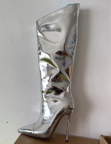 *Pre-Order* Metallic Boots- Silver