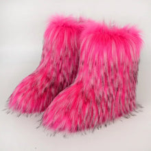 Wynter Fluffy Faux Fur Boots- Rose Pink