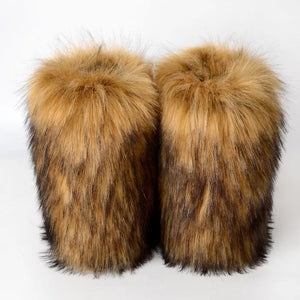 Wynter Fluffy Faux Fur Boots- Brown