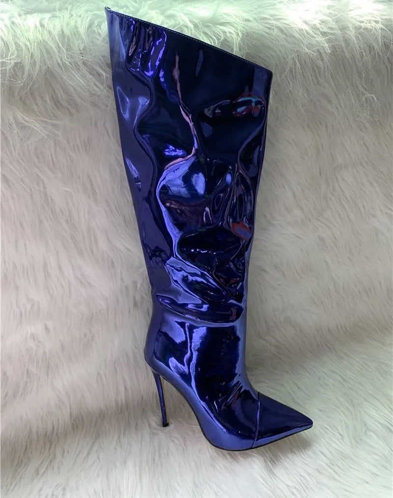 *Pre-Order* Metallic Boots- Purple Blue