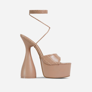 Bite Me Heel- Nude Croc Print