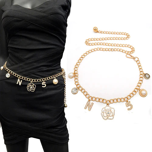 Fashion Charm Chain Belt- Gold