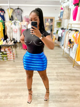 *Pre-Order* Metallic Bubble Skirt- Blue