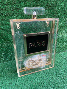 Welcome To Paris Clutch Bag- Clear