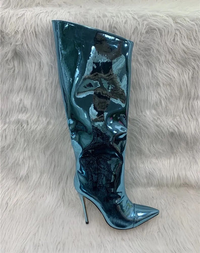 *Pre-Order* Metallic Boots- Teal Blue