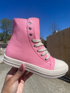 *Pre-Order* Ricky Leather Sneakers- Pink